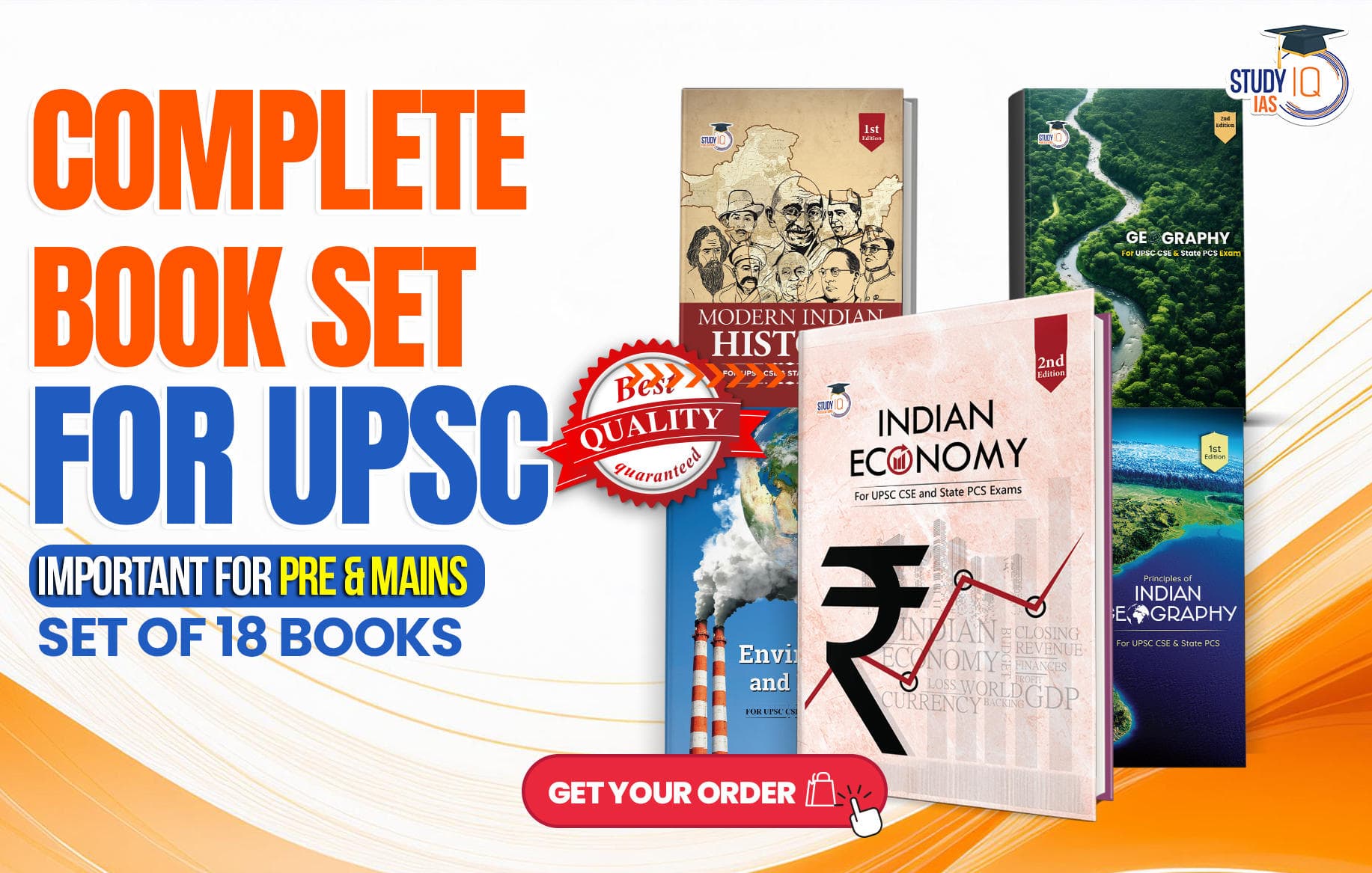 Set of 18 - Eighteen core StudyIQ's General Studies books - English