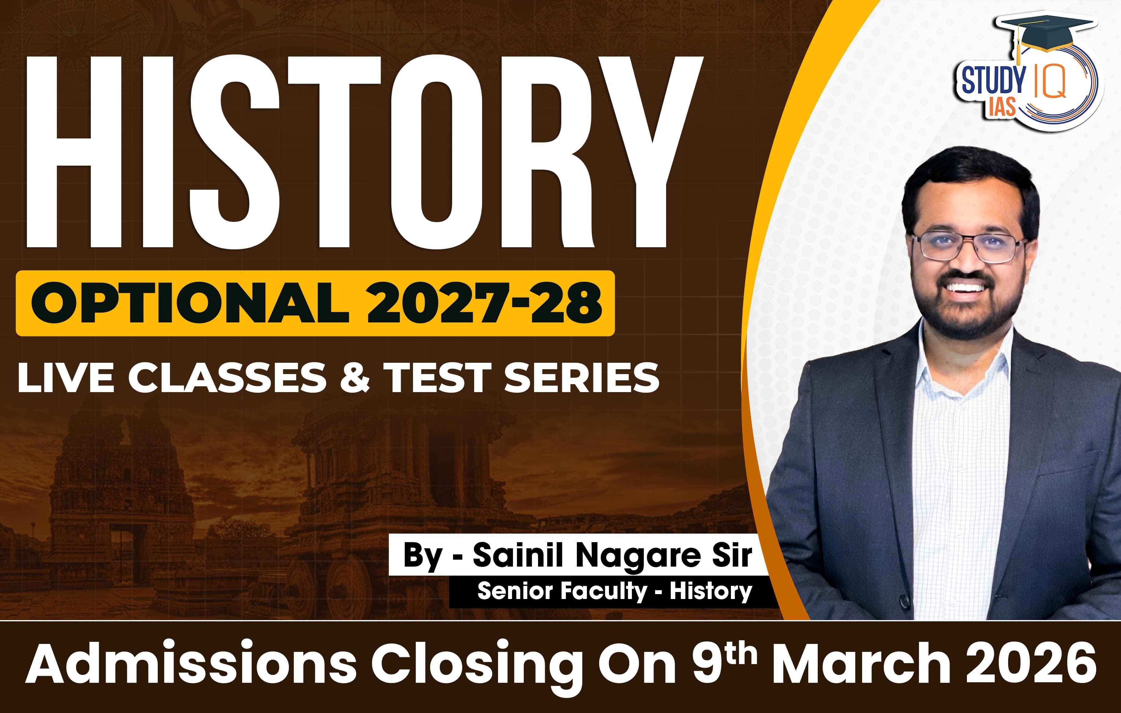 UPSC IAS (Mains) History Optional Live 2027-28 (Comprehensive) February Batch By Sainil Nagare (Gold)