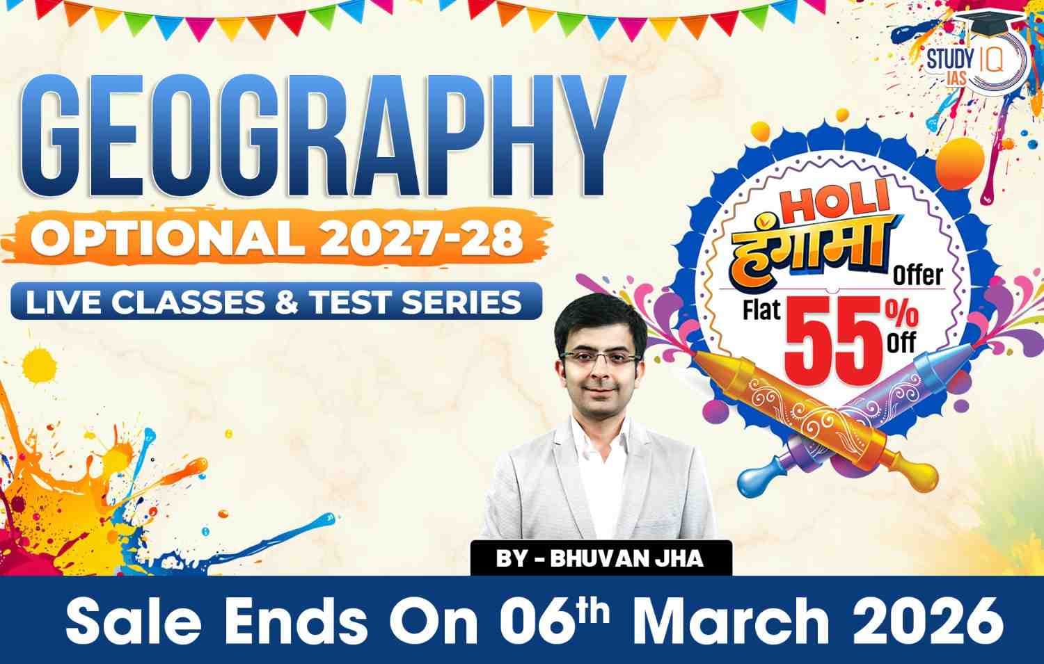 UPSC IAS (Mains) Geography Optional Live 2027-28 (Comprehensive) February Batch 2 By Bhuvan Jha (Gold)